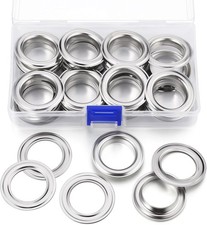 25 Sets 1 Inch Grommets Kit Metal Eyelets with Washers Curtain Grommet (Silver)