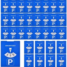 Parkscheibe Auto 30 Stück 11x15cm Blau Parkuhr Parkscheibe Pappe KFZ