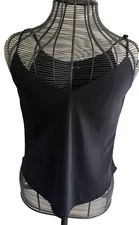 SHEIN Women's Black V-Neck Tank Top Blouse Sz. 8-10