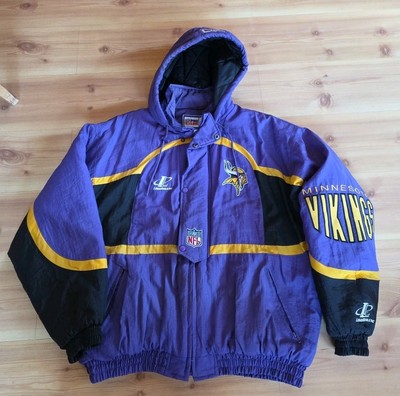 Vtg Logo Athletic Pro Line Minnesota Vikings Hooded Coat Vtg Logo Athletic Pro Line Minnesota Vikings Hooded Coat