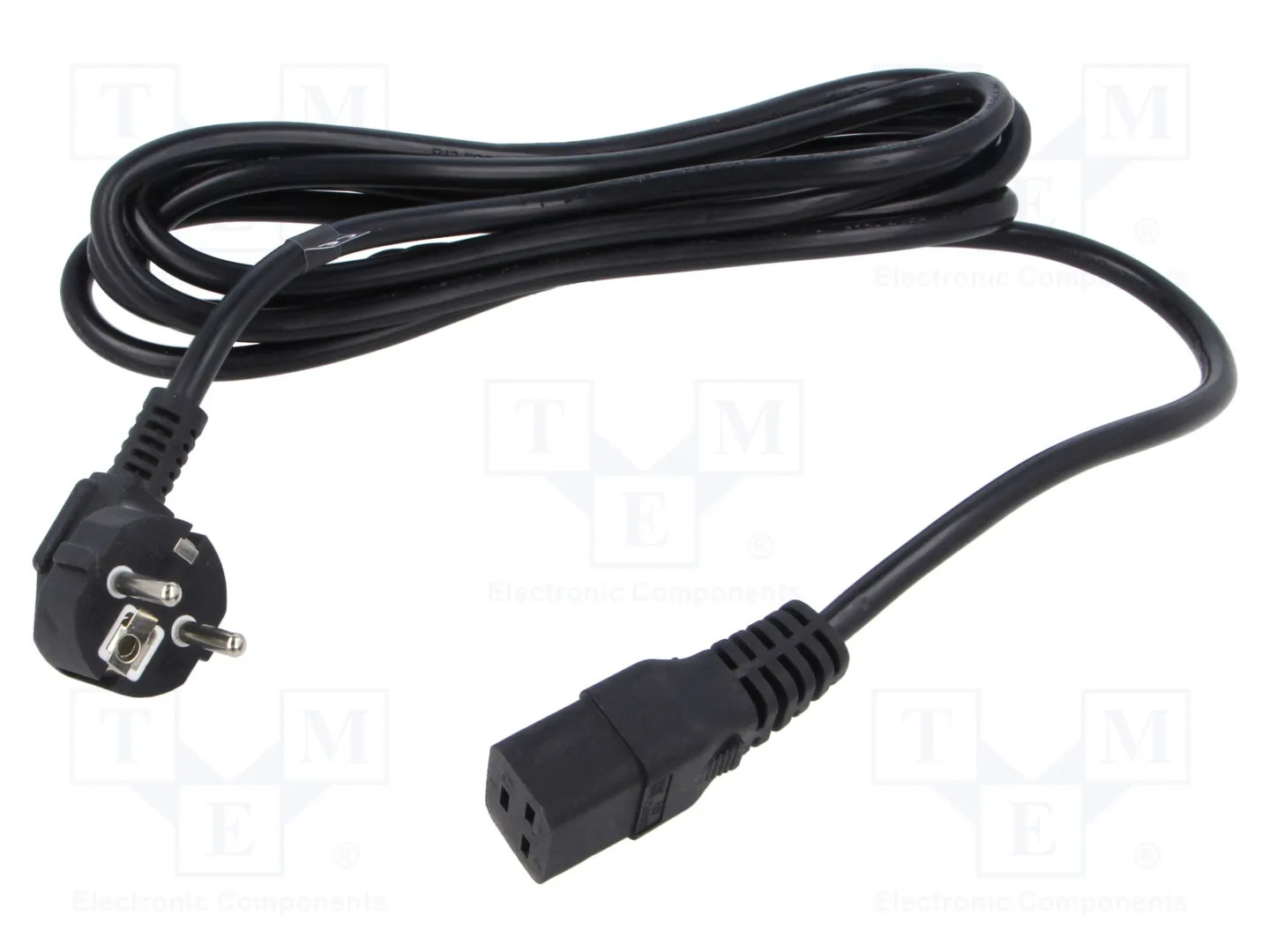 CEE7 IEC C19-POSAC-C19-EUL30 Netzkabel schwarz 3m - Bild 2