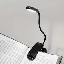 USB Rechargeable LED Book Light Flexible Clip On Reading Lamp for Bed Travel