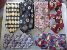 Lot of 6 Ties J Garcia(2) + 4 Others Van Heusen,Allea,O Cassini,and Harve Benard