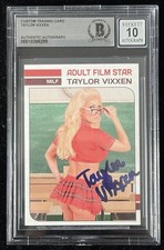 Taylor Vixxen Signed Custom Trading Card Beckett Encapsulated Autograph Grade 10