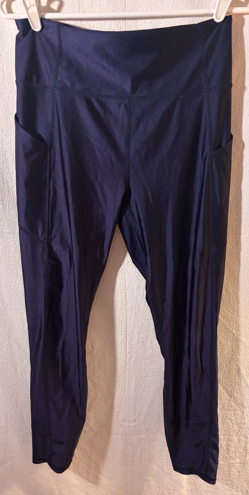 Fabletics Solid Navy Blue High Rise Ankle Legging… - image 1