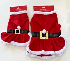 Pet Santa Dog Costume Suit Christmas Holiday Dress Up Size Small, Medium At Home