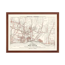 Old Map of Montecito, CA 1924 - Vintage Montecito California