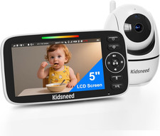 Baby Monitor with Camera and Audio 720P Baby Camera No Wifi, 5 Inch Screen,48
