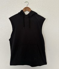 Under Armour Hoodie Mens Large Black Sleeveless Pullover Vest Kangaroo Pocket