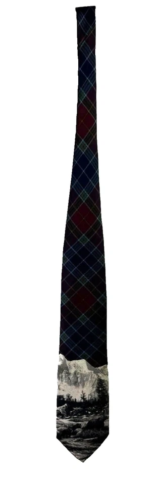 Structure Silk Tie - Bears & Mountain Scene -  Length 57 inches - Image 3 of 4