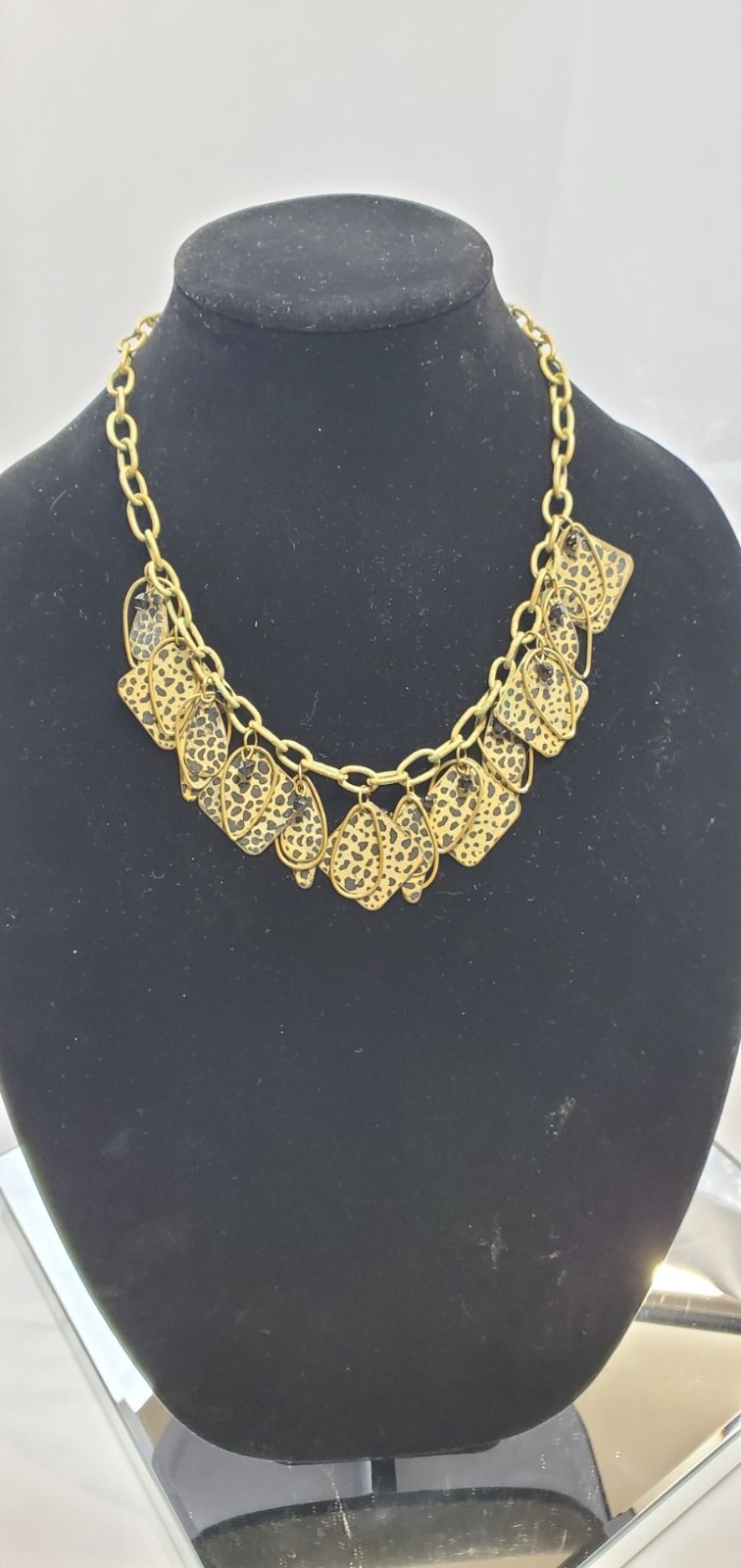 Multi-Layered Leopard Colored Necklace Squares & … - image 4