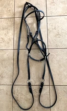 Bitless Bridle BLACK BETA BIOTHANE Headstall & Reins Set EASY CARE Complete Rig