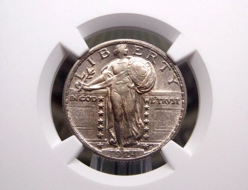 1924 "P" Standing Liberty Quarter 25c NGC AU58 #32 About Uncirculated ECC&C Inc