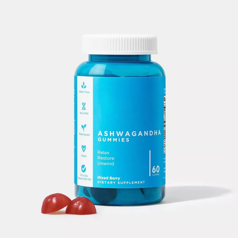 1 Pack Ashwagandha & Vitamin D Gummy Mixed Berry, KSM-66, Vegan, Nom-GMO