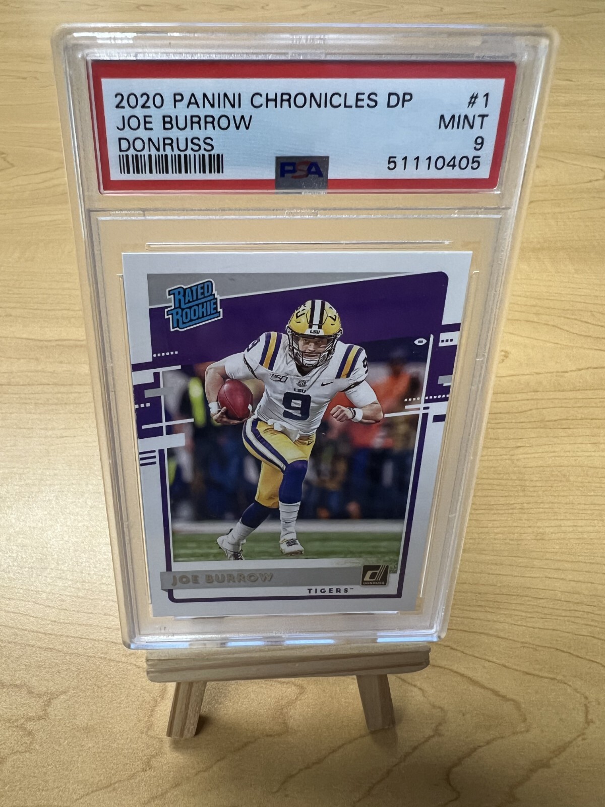 2020 Chronicles Draft Picks Donruss Optic Rated Rookies Joe Burrow #1 PSA 9 RC