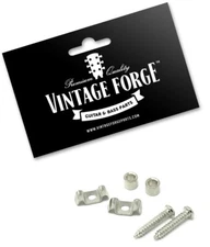NICKEL VINTAGE STRING TREE RETAINER GUIDE SET (2) FOR FENDER STRAT GUITAR *NEW*