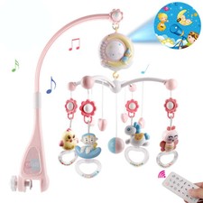 Baby Mobile Crib Toy,Night Light Projection,Remote Control Music Box 108 Songs