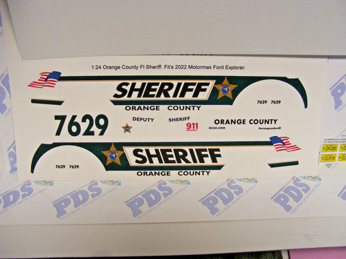 Set Decalcomanie Scala 1:24 Per Modellino Ford Explorer – Harris County TX Sheriff