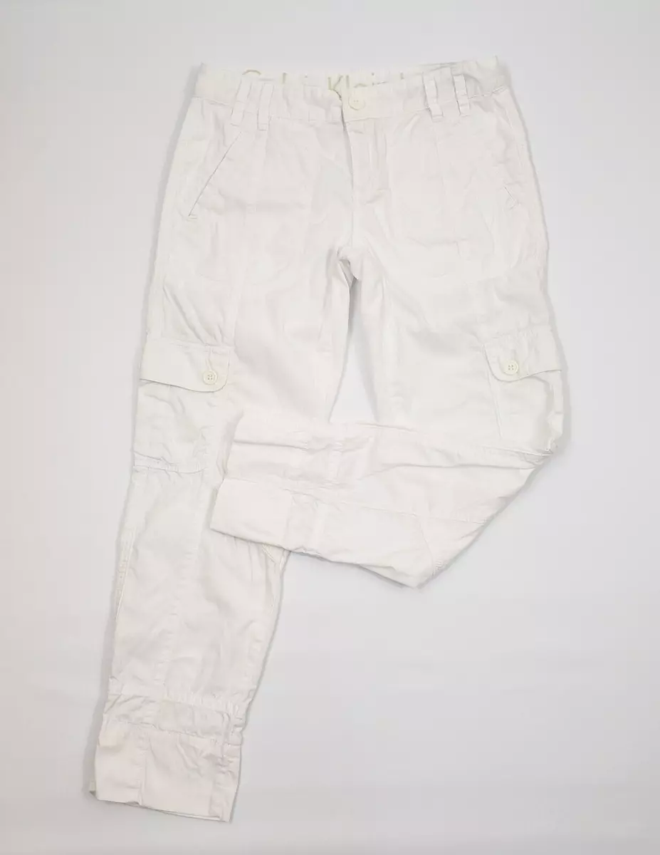 Calvin Klein womens capri white pants cargo size 2 eBay