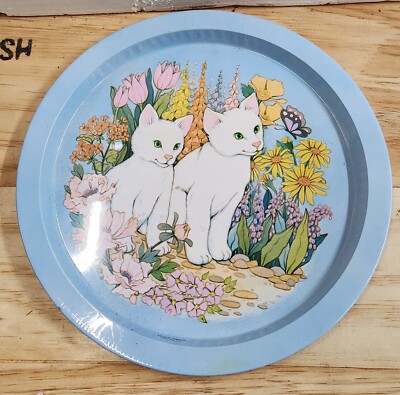 Cat tin serving tray