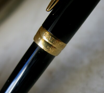 Stylo Bille/roller Waterman – Résine Noire & Plaqué Or 18 Carats – Modèle Prestige – Occasion – Fabriqué En France