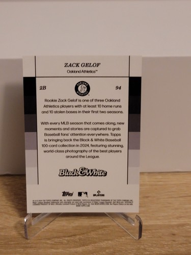Zack Gelof 2024 Topps Black and White Rookie RC A's #94 QTY - Picture 2 of 2