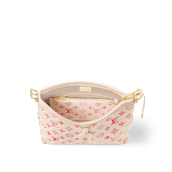 NIB Louis Vuitton CarryAll PM Cream/Pink M24652 With Pouch