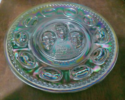 Commemorative 8'' Plate Wheaton Ware Carnival Glass Apollo 16 NASA W72 1972 Young
