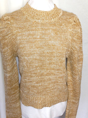 Francesca's Harper Heritage Sweater Mock Neck Heather Oat Marled Size M New !!!