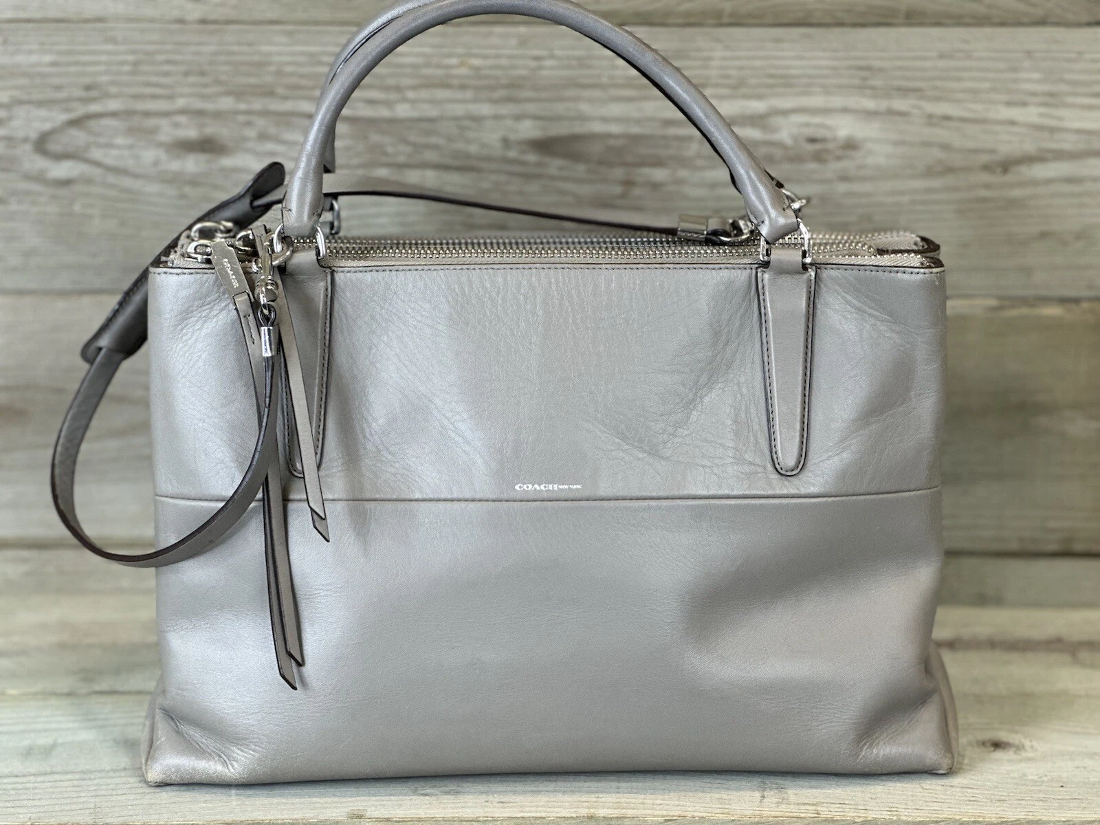 COACH Borough Bag in Retro Glove Tan Leather UE Warm Grey F30348