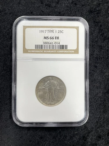 1917 Type 1 Standing Liberty Quarter 25C, NGC MS 66  FH Full Head