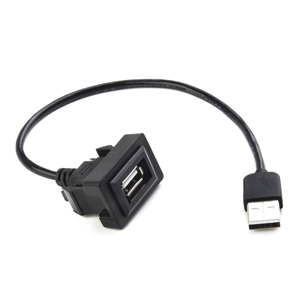 USB 2.0 Male To Female Car Dashboard Flush Mount Socket Extension Cable