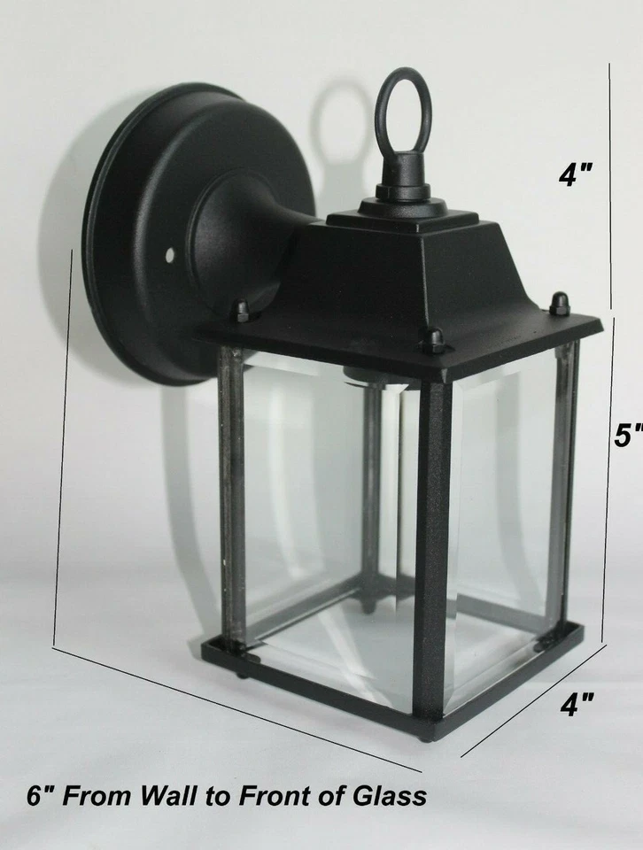 2x Luzes de varanda Suporte de Parede Lanterna de Parede Externa Impermeável Metal Vidro Transparente NOVO - Imagem 2 de 4