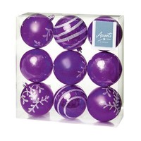 Weihnachten Bruchsicher Kugeln 9 Packung 80Mm Baumdekoration Lila