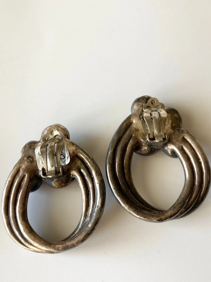 David Varsano Israel enorme plata de ley 925 ámbar genuino clip en pendientes Foto 3 de 4