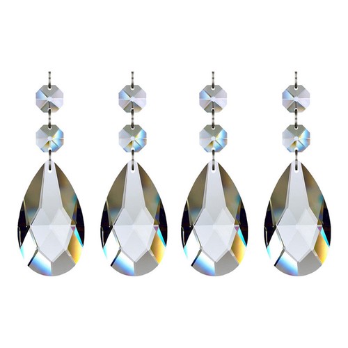 4X 63mm Glass Crystal Prism Tear Drop Pendant DIY Chandelier Decoration - Afbeelding 1 van 10
