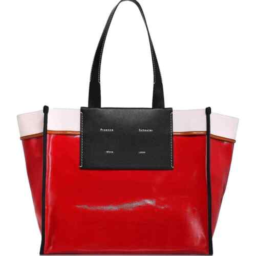 Proenza Schouler Morris XL Red Coated Canvas Tote Bag - Picture 1 of 4
