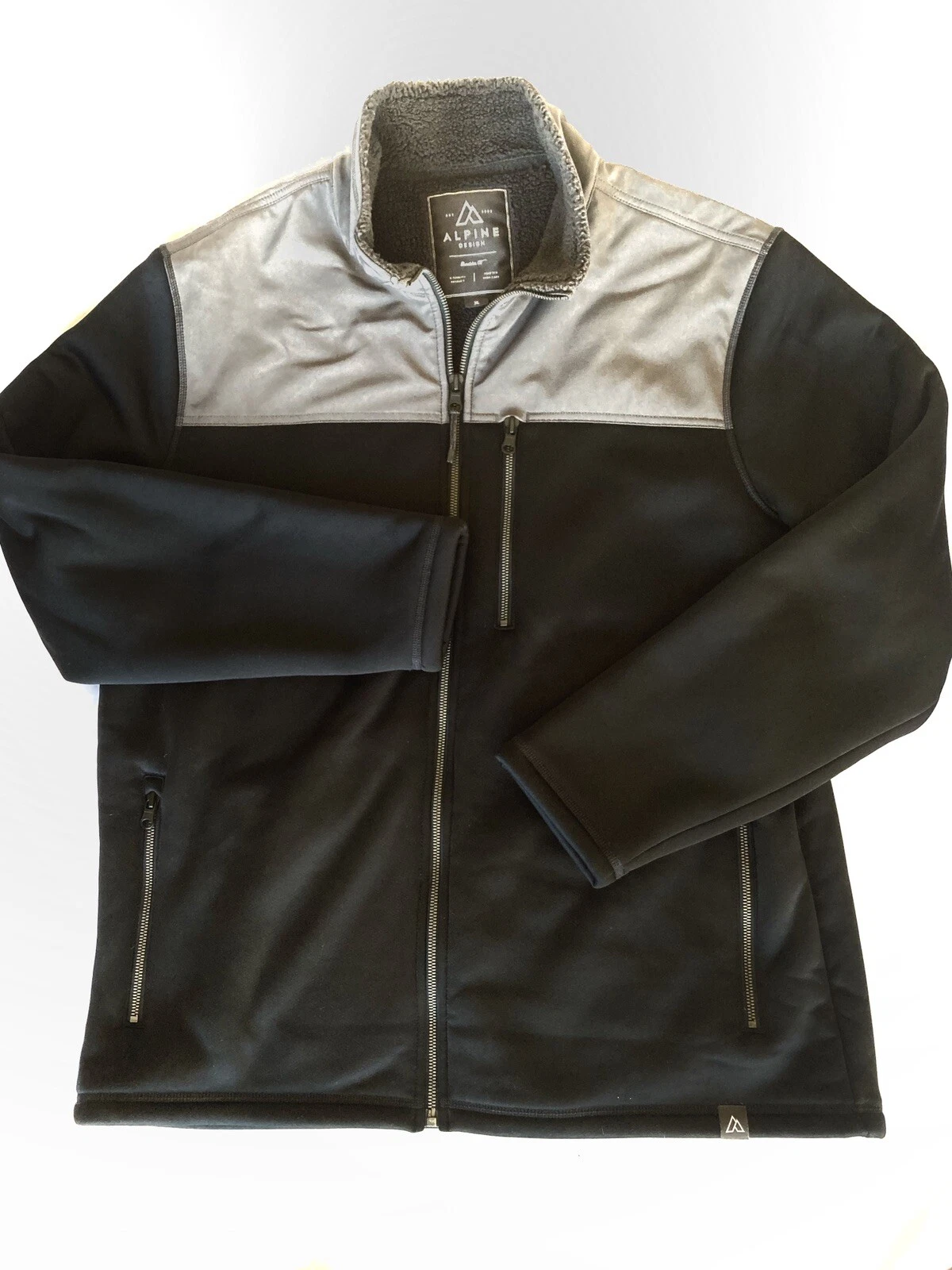Alpine Design Cold Weather Black Zip Jacket Size XL Fleece Lined