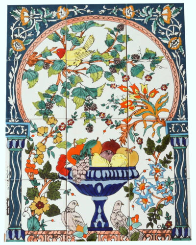 Tableau carrelage carreaux de céramique Orient peint à la main carreaux muraux mosaïque méditerranéenne 12-20 - Photo 1 sur 2