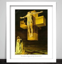 Crucifixion Hypercube by Salvador Dali Poster Print. Christ Jesus on Cross 592
