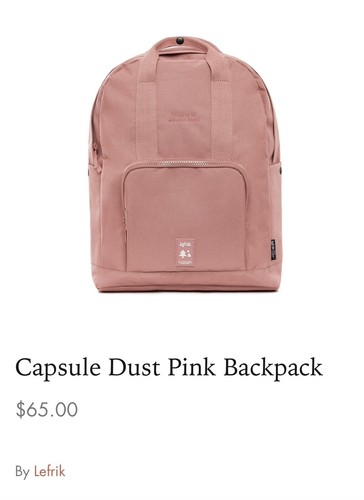 NWOT Lefrik Backpack - Dusty Pink (Eco Friendly Fabric) - Afbeelding 23 van 24