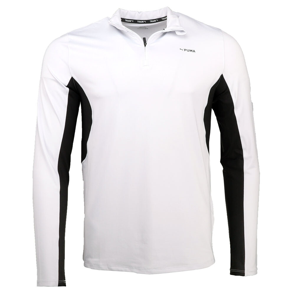 Пуловер Puma Fit Polyspan на молнии с четвертью, мужской, серый 52494065