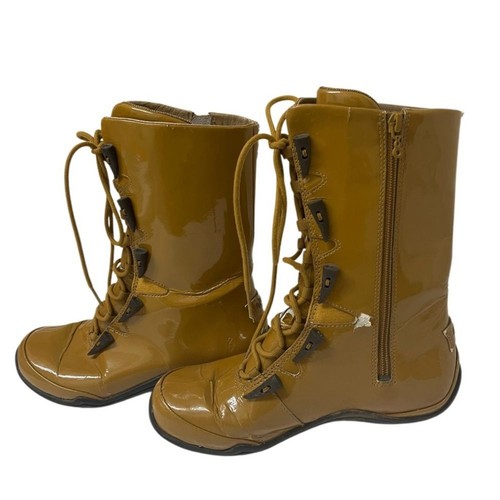 AHNU Women’s Brown Patent Leather Outdoor Lace Up Rain Boot SZ 6 - Picture 3 of 9