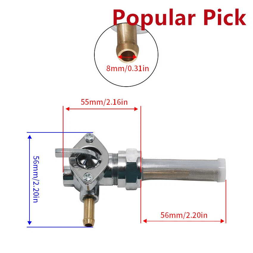 Grifo de válvula de combustible Petcock 1957-58 para Harley-Davidson XL Sportster se adapta a 62167-81 Foto 2 de 4