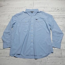 Wrangler ATG Shirt Mens 3XL Blue Pearl Snap Western Outdoor Workwear Nylon