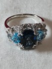 MICHELLE ALBALA 925 Sterling White, Blue & London Blue Topaz  Ring Size 7.75 NIB — photo 1