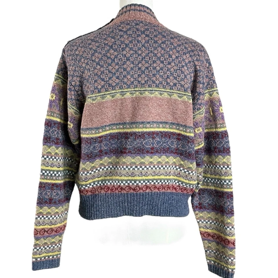 Suéter de Colección Años 90 Cottage Liz Claiborne Fair Isle Lana Mohair Cuello Redondo Mediano Foto 4 de 4