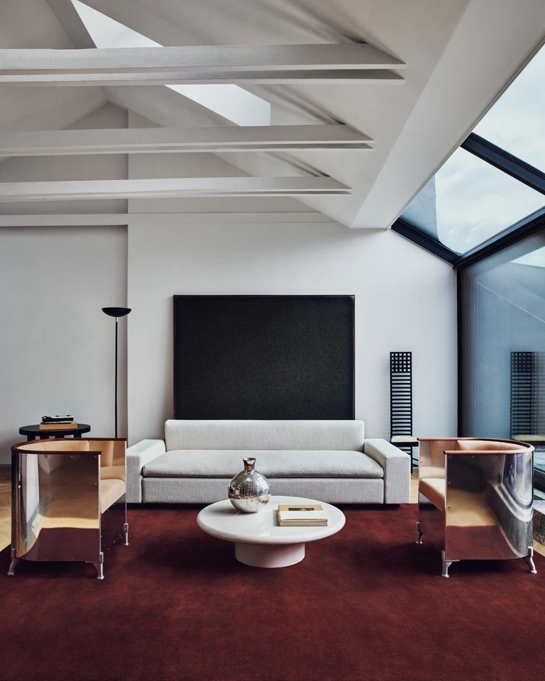 Hand-Tufted Wool Rug 10x13 ft – Grand Deep Wine Nordic Knots Handmade Area Rug - Image 3 of 4