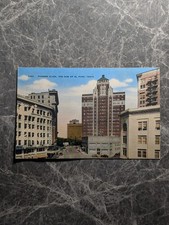 1946 Pioneer Plaza El Paso TX Linen Postcard Hilton Hotel Cortez