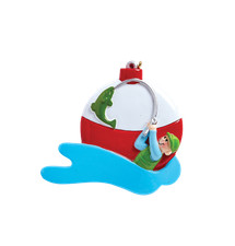 Fishing Guy Personalized Christmas Ornament